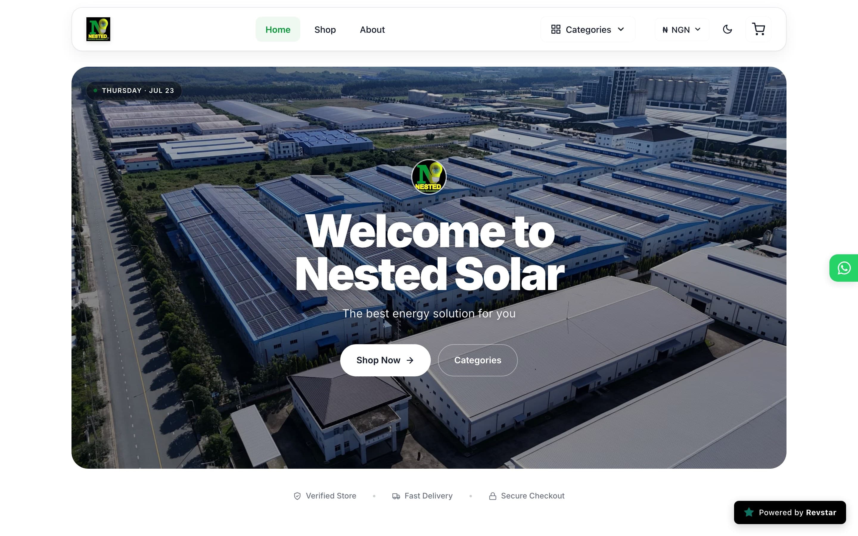 Nested Solar storefront